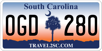 SC license plate OGD280