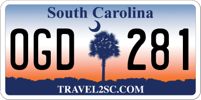 SC license plate OGD281