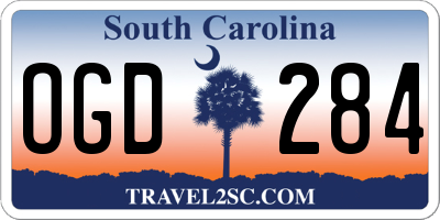 SC license plate OGD284