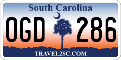 SC license plate OGD286