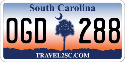 SC license plate OGD288