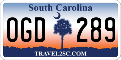 SC license plate OGD289
