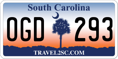 SC license plate OGD293