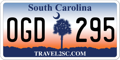 SC license plate OGD295