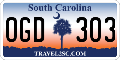 SC license plate OGD303