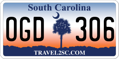 SC license plate OGD306