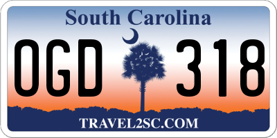 SC license plate OGD318