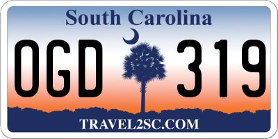 SC license plate OGD319