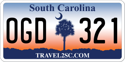 SC license plate OGD321