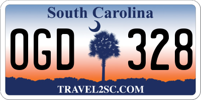 SC license plate OGD328