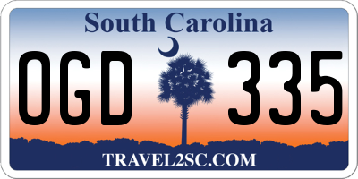 SC license plate OGD335