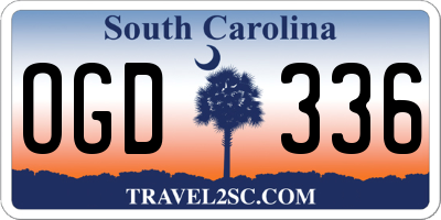 SC license plate OGD336