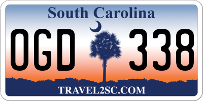 SC license plate OGD338