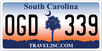 SC license plate OGD339
