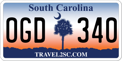 SC license plate OGD340