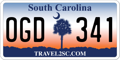 SC license plate OGD341