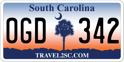 SC license plate OGD342