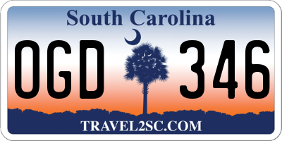 SC license plate OGD346