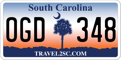 SC license plate OGD348