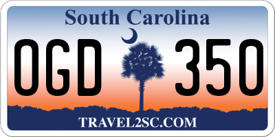 SC license plate OGD350