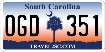 SC license plate OGD351