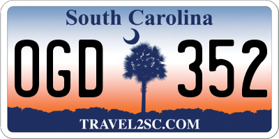 SC license plate OGD352