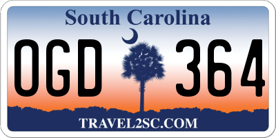 SC license plate OGD364