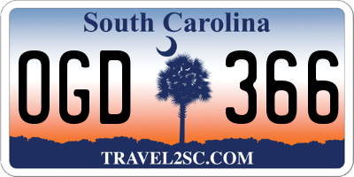 SC license plate OGD366