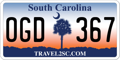 SC license plate OGD367
