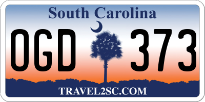 SC license plate OGD373