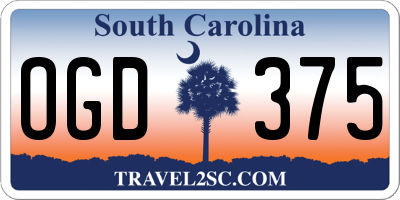 SC license plate OGD375