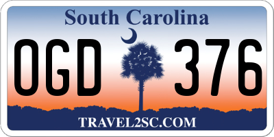 SC license plate OGD376