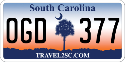 SC license plate OGD377