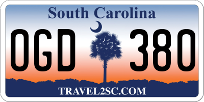 SC license plate OGD380