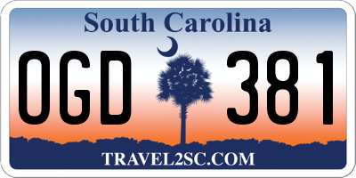 SC license plate OGD381