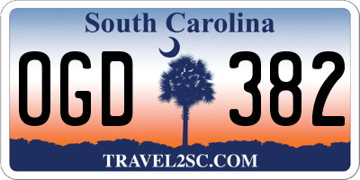 SC license plate OGD382