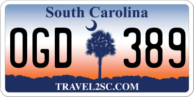 SC license plate OGD389