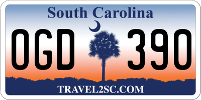 SC license plate OGD390