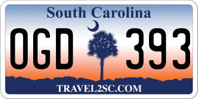 SC license plate OGD393