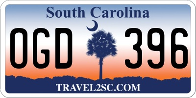 SC license plate OGD396