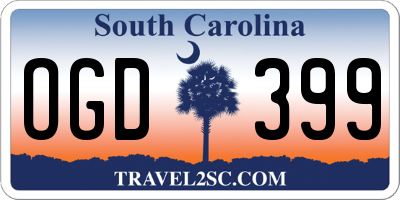 SC license plate OGD399