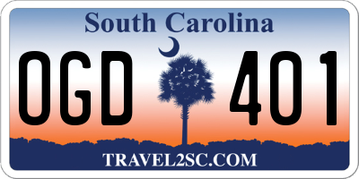 SC license plate OGD401