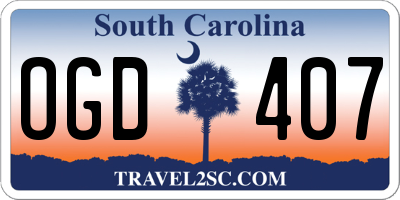 SC license plate OGD407