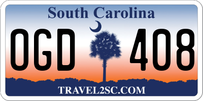 SC license plate OGD408
