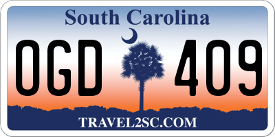 SC license plate OGD409