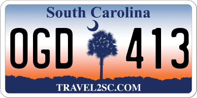 SC license plate OGD413