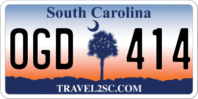 SC license plate OGD414