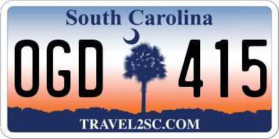 SC license plate OGD415