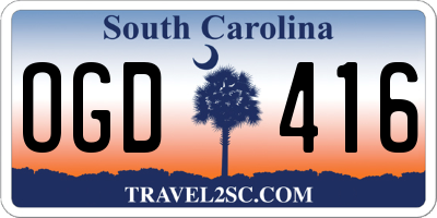 SC license plate OGD416
