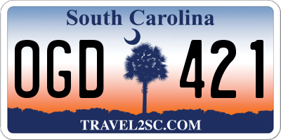 SC license plate OGD421